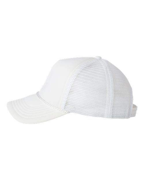 Valucap VC700 Foam Mesh-Back Trucker Cap #color_White/ White
