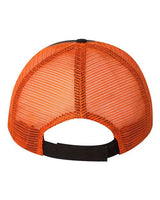 Valucap AH80 Bio-Washed Trucker Cap #color_Black/ Orange