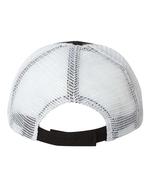 Valucap AH80 Bio-Washed Trucker Cap #color_Black/ White