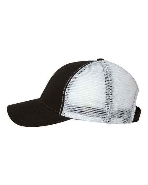 Valucap AH80 Bio-Washed Trucker Cap #color_Black/ White
