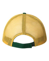 Valucap AH80 Bio-Washed Trucker Cap #color_Dark Green/ Gold