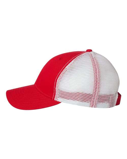 Valucap AH80 Bio-Washed Trucker Cap #color_Red/ White
