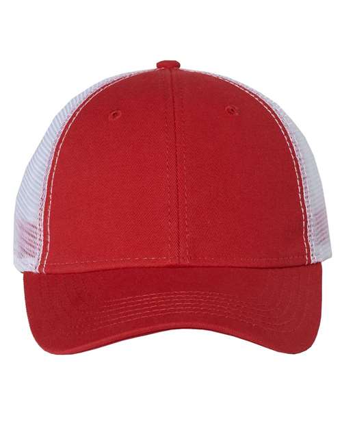 Valucap AH80 Bio-Washed Trucker Cap #color_Red/ White