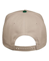 Valucap 8869 Five-Panel Twill Cap #color_Khaki/ Forest Green