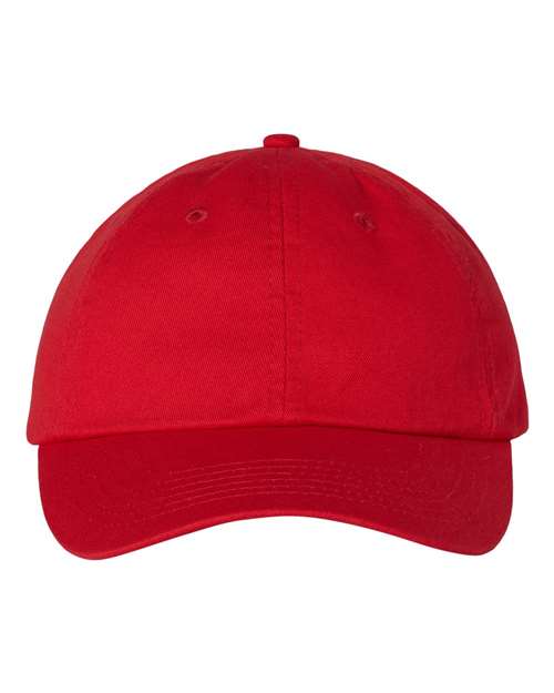 Valucap VC300A Bio-Washed Classic Dad Hat #color_Red