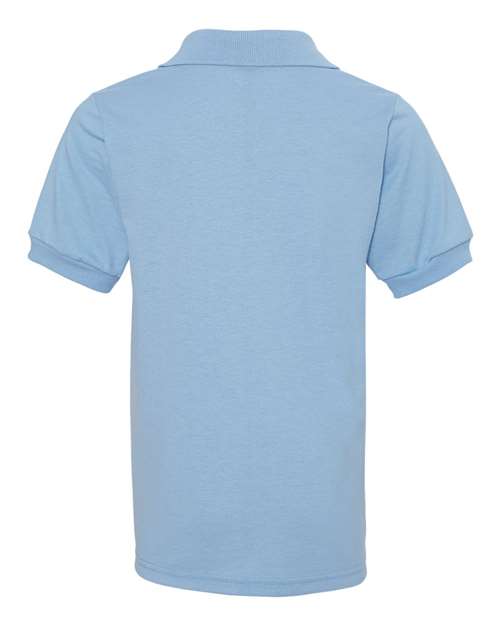 Jerzees 437Y Youth SpotShield Jersey Polo #color_LIGHT BLUE
