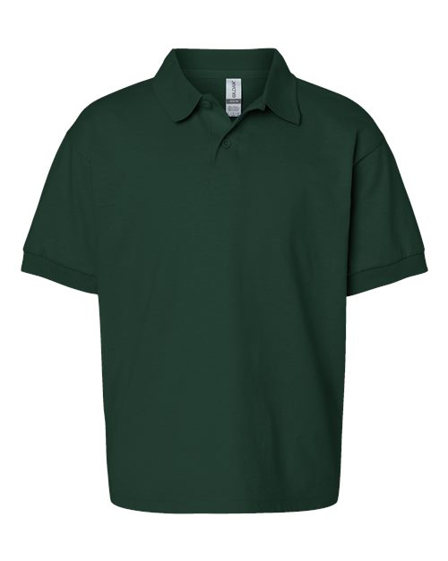 Gildan G880B Youth 50/50 Jersey Polo #color_FOREST GREEN