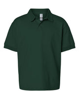 Gildan G880B Youth 50/50 Jersey Polo #color_FOREST GREEN