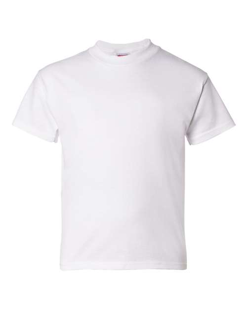 Hanes 5480 Youth Comfortsoft Cotton T-Shirt #color_WHITE