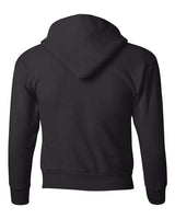 Hanes P473 Youth EcoSmart 50/50 Pullover Hooded Sweatshirt #color_BLACK