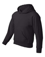 Hanes P473 Youth EcoSmart 50/50 Pullover Hooded Sweatshirt #color_BLACK