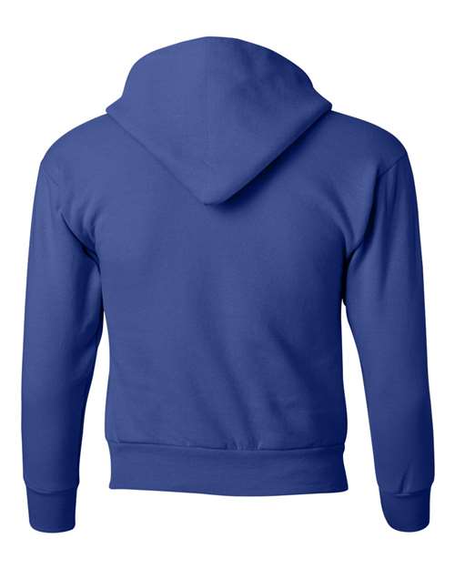 Hanes P473 Youth EcoSmart 50/50 Pullover Hooded Sweatshirt #color_DEEP ROYAL