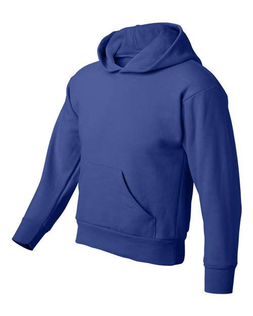 Hanes P473 Youth EcoSmart 50/50 Pullover Hooded Sweatshirt #color_DEEP ROYAL