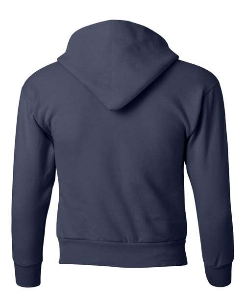 Hanes P473 Youth EcoSmart 50/50 Pullover Hooded Sweatshirt #color_NAVY