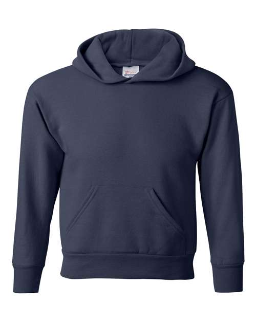 Hanes P473 Youth EcoSmart 50/50 Pullover Hooded Sweatshirt #color_NAVY