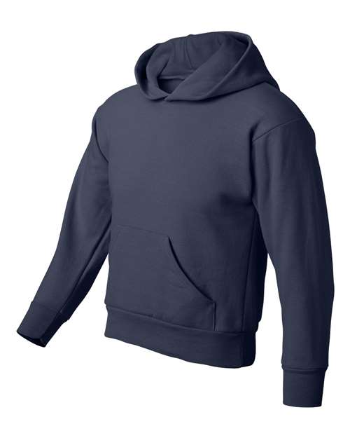 Hanes P473 Youth EcoSmart 50/50 Pullover Hooded Sweatshirt #color_NAVY