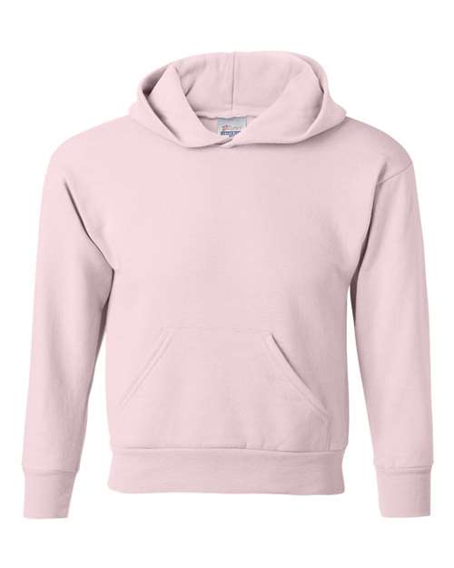 Hanes P473 Youth EcoSmart 50/50 Pullover Hooded Sweatshirt #color_PALE PINK
