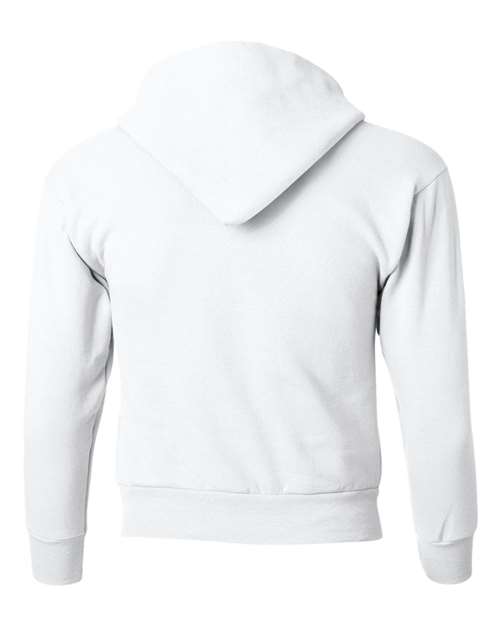Hanes P473 Youth EcoSmart 50/50 Pullover Hooded Sweatshirt #color_WHITE