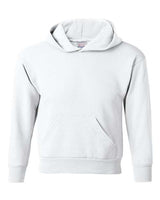 Hanes P473 Youth EcoSmart 50/50 Pullover Hooded Sweatshirt #color_WHITE