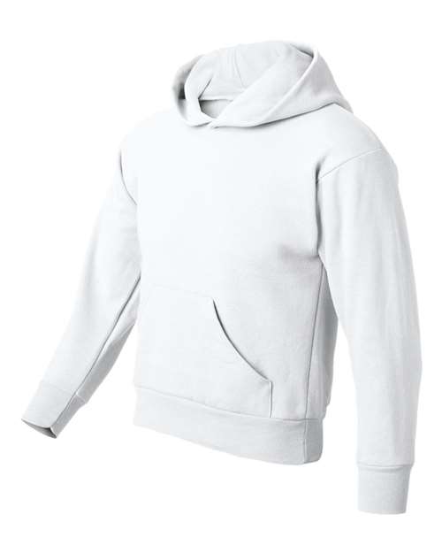 Hanes P473 Youth EcoSmart 50/50 Pullover Hooded Sweatshirt #color_WHITE