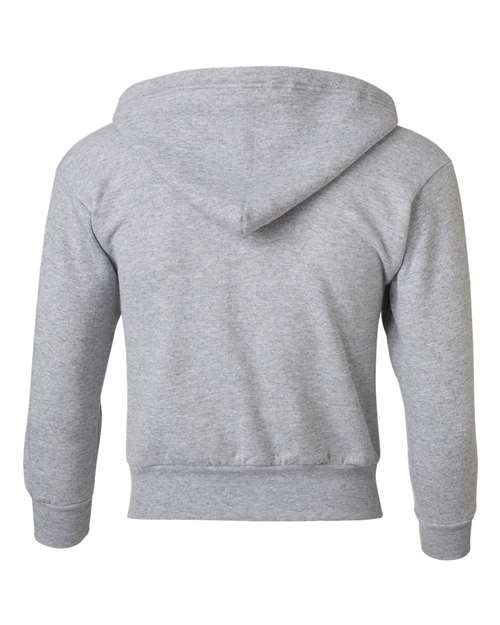 Hanes P480 Youth EcoSmart 50/50 Full-Zip Hooded Sweatshirt #color_LIGHT STEEL