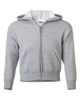 Hanes P480 Youth EcoSmart 50/50 Full-Zip Hooded Sweatshirt #color_LIGHT STEEL
