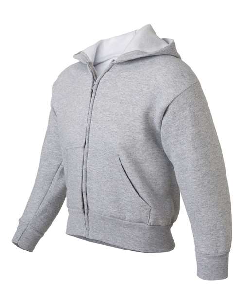 Hanes P480 Youth EcoSmart 50/50 Full-Zip Hooded Sweatshirt #color_LIGHT STEEL