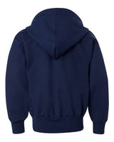 Hanes P480 Youth EcoSmart 50/50 Full-Zip Hooded Sweatshirt #color_NAVY