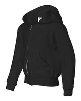 Jerzees 993B Youth NuBlend Fleece Full-Zip Hooded Sweatshirt #color_BLACK