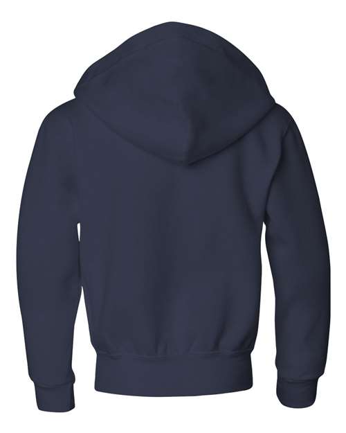 Jerzees 993B Youth NuBlend Fleece Full-Zip Hooded Sweatshirt #color_J NAVY