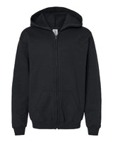 Gildan G186B Youth Heavy Blend 50/50 Full-Zip Hooded Sweatshirt #color_BLACK