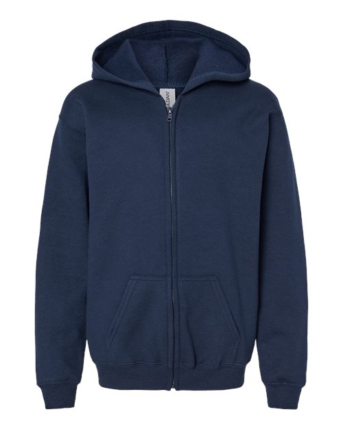 Gildan G186B Youth Heavy Blend 50/50 Full-Zip Hooded Sweatshirt #color_NAVY
