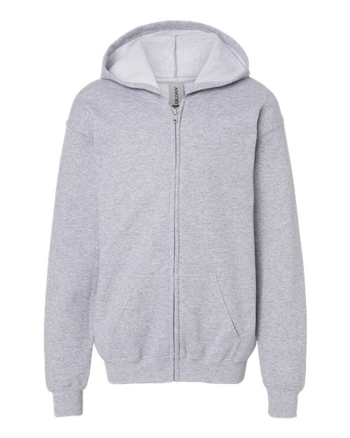 Gildan G186B Youth Heavy Blend 50/50 Full-Zip Hooded Sweatshirt #color_SPORT GREY