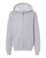 Gildan G186B Youth Heavy Blend 50/50 Full-Zip Hooded Sweatshirt #color_SPORT GREY
