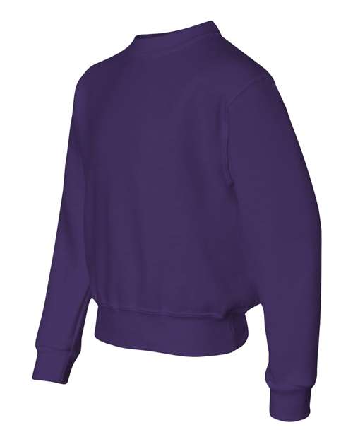 Jerzees 562B Youth NuBlend Fleece Crew #color_DEEP PURPLE
