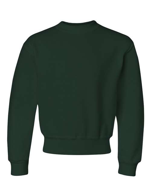 Jerzees 562B Youth NuBlend Fleece Crew #color_FOREST GREEN