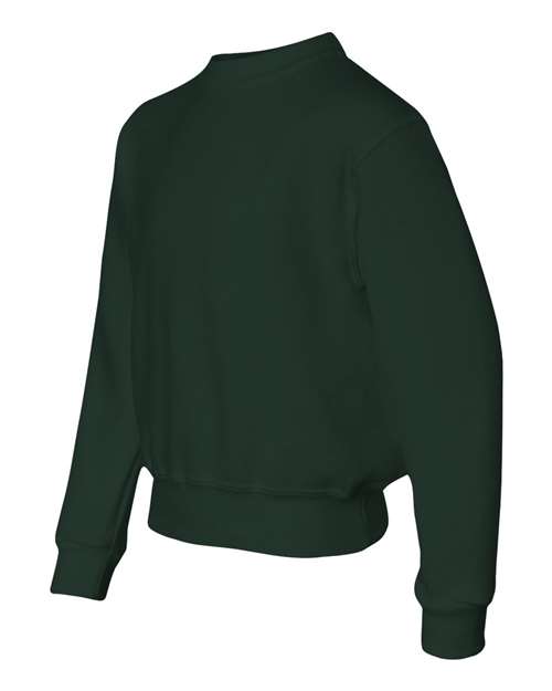 Jerzees 562B Youth NuBlend Fleece Crew #color_FOREST GREEN