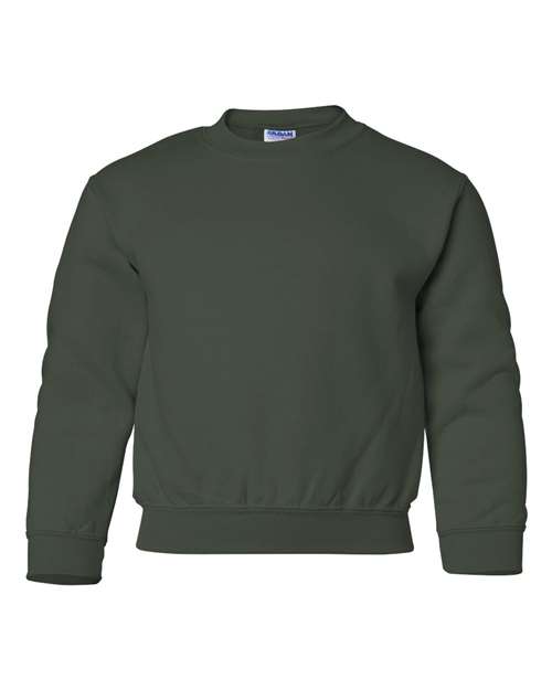 Gildan G180B Youth Heavy Blend 50/50 Fleece Crew #color_FOREST GREEN