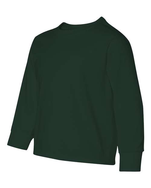 Jerzees 29BL Youth DRI-POWER ACTIVE Long-Sleeve T-Shirt #color_FOREST GREEN