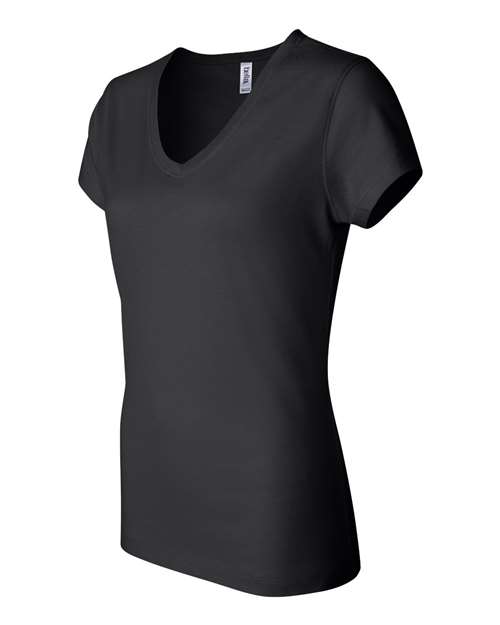 Bella + Canvas B6005 Ladies' Jersey Short-Sleeve V-Neck T-Shirt #color_BLACK
