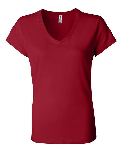 Bella + Canvas B6005 Ladies' Jersey Short-Sleeve V-Neck T-Shirt #color_RED