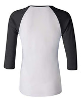 Bella + Canvas B2000 Ladies' Baby Rib 3/4-Sleeve Contrast Raglan T-Shirt #color_WHITE/ BLACK