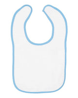 Rabbit Skins 1003 Infant Contrast Trim Terry Bib #color_WHITE/ LT BLUE