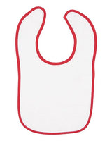 Rabbit Skins 1003 Infant Contrast Trim Terry Bib #color_WHITE/ RED
