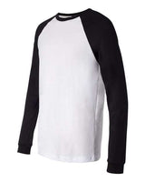 Bella + Canvas 3000C Men's Jersey Long-Sleeve Baseball T-Shirt #color_WHITE/ BLACK