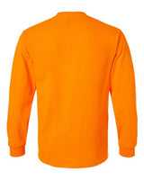 Gildan G241 Adult Ultra Cotton Long-Sleeve Pocket T-Shirt #color_S ORANGE