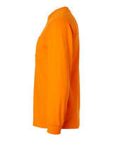 Gildan G241 Adult Ultra Cotton Long-Sleeve Pocket T-Shirt #color_S ORANGE