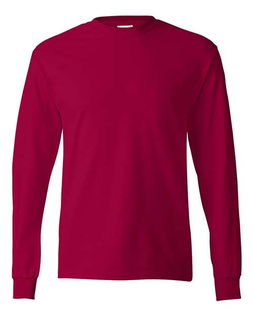 Hanes 5586 Adult Authentic-T Long-Sleeve T-Shirt #color_DEEP RED
