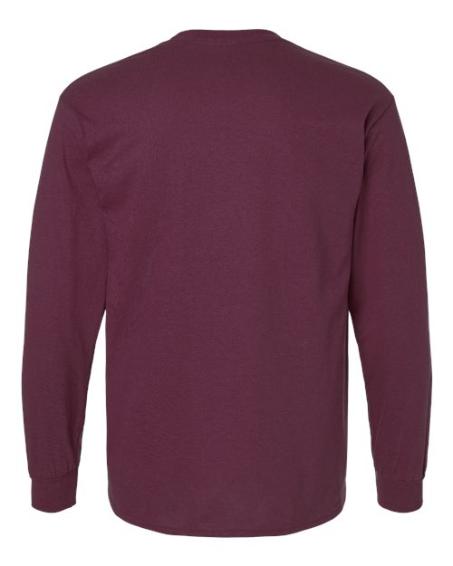 Gildan G240 Adult Ultra Cotton  Long-Sleeve T-Shirt #color_MAROON