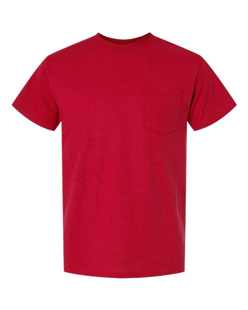 Gildan G830 Adult 50/50 Pocket T-Shirt #color_RED